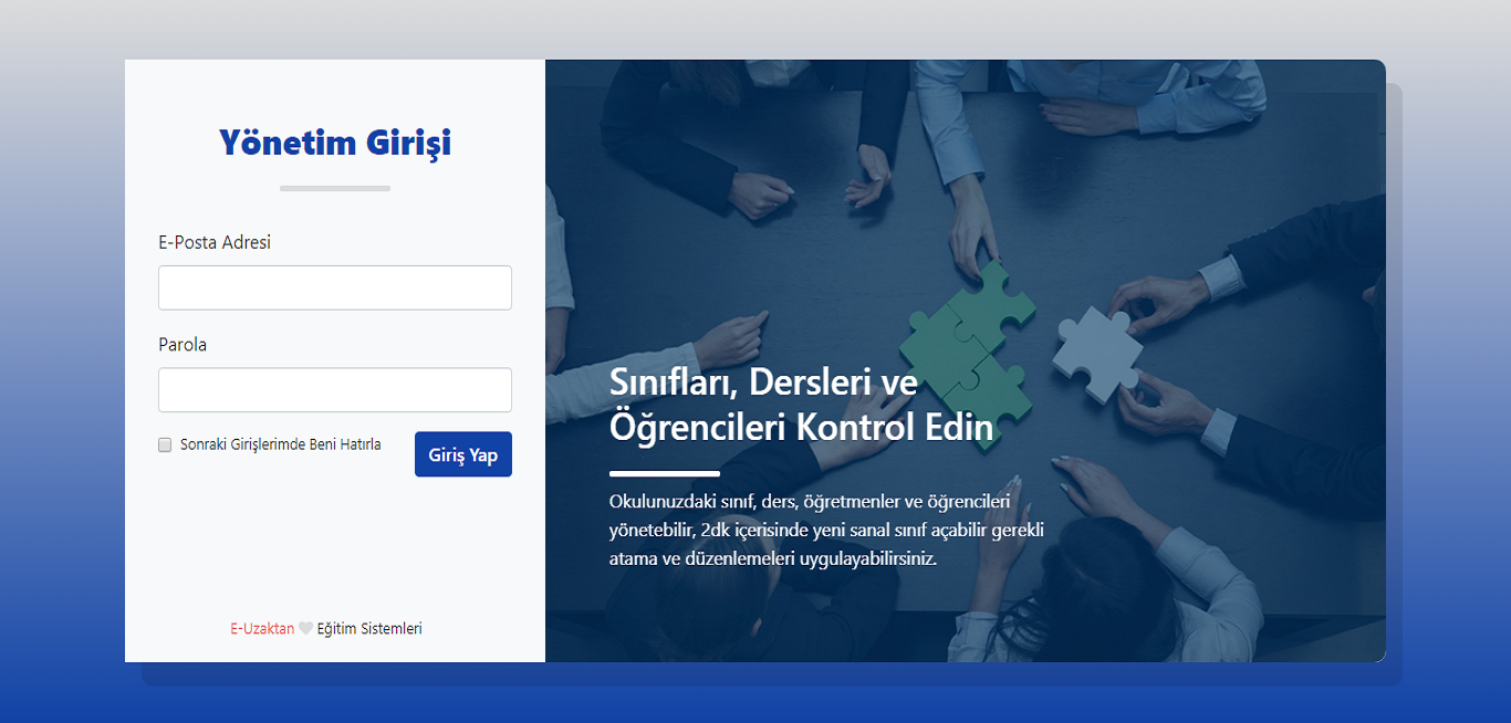 E-Uzaktan Yönetici Paneli